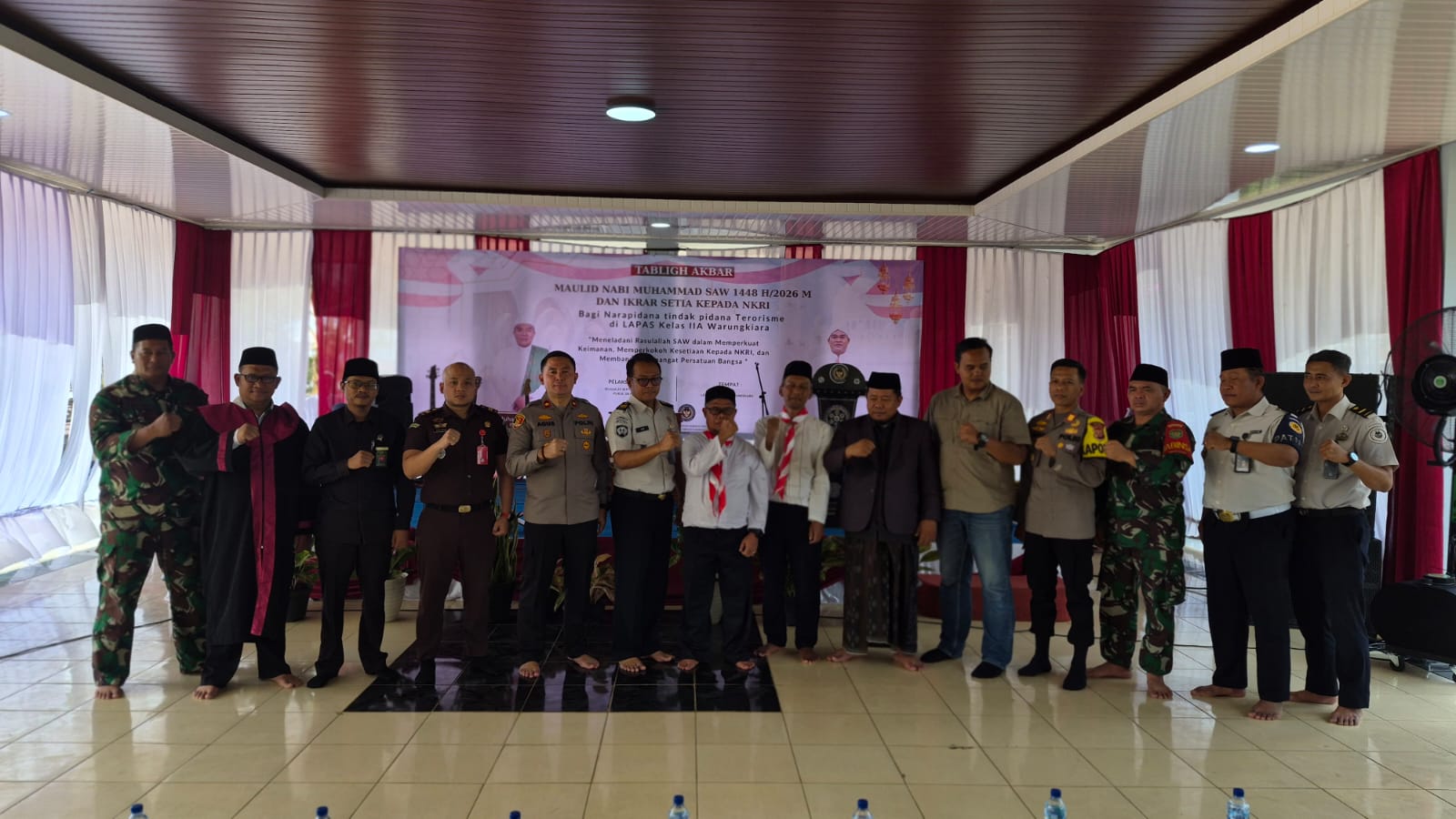 PERINGATAN MAULID NABI MUHAMMAD SAW 1448 H DI LAPAS WARUNGKIARA, DUA NAPITER IKUT IKRAR SETIA KEPADA NKRI