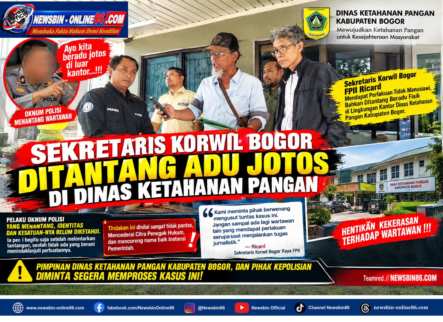 Sekretaris FPII korwil Bogor di tantang adu jotos di dinas ketahanan pangan